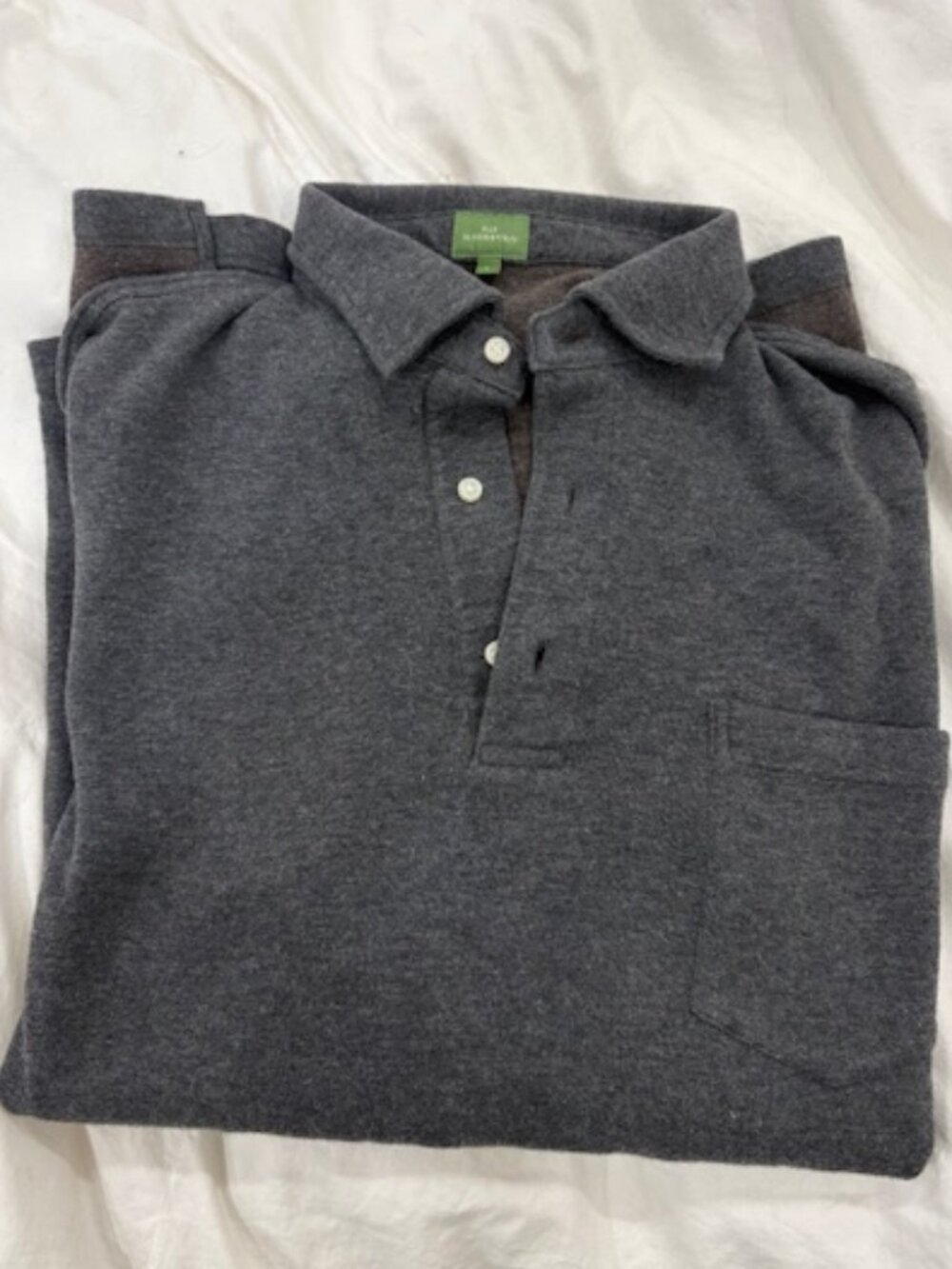 Sid Mashburn Cotton/Cashmere Men's Long Sleeve Polo - Size Large (L)